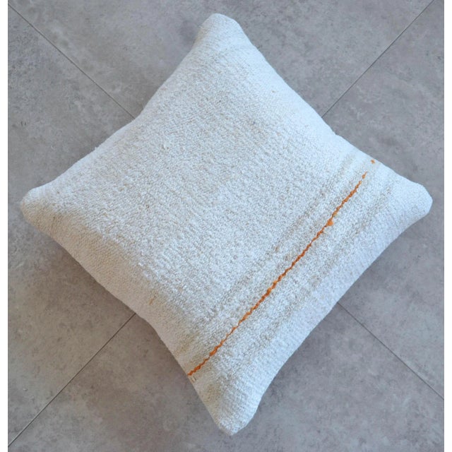 Dimensions: 16" x 16" Material : Hemp on hemp. Made from Vintage Turkish hemp kilim rug. Back side is high quality cotton...