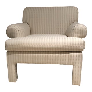 Late 20th Century Transitional Style Upholstered Armchair For Sale