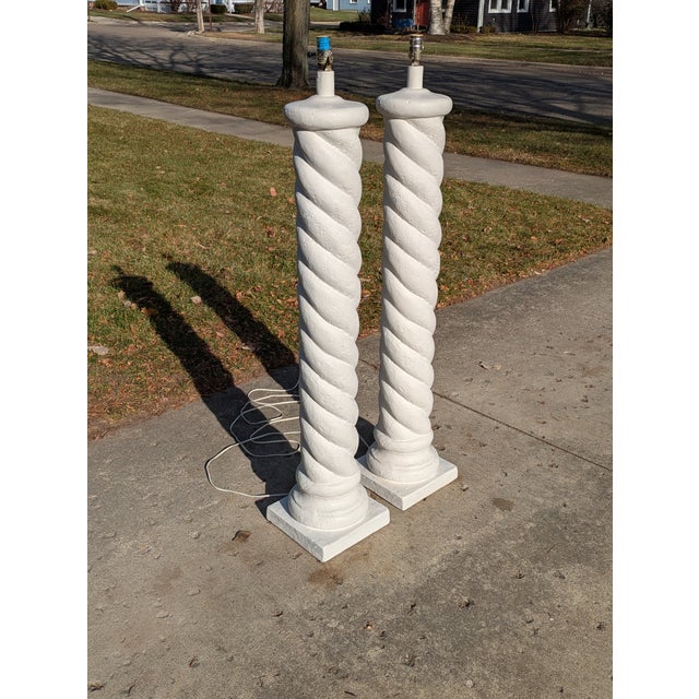 1980s John Dickinson Style Plaster Floor Lamps For Sale - Image 11 of 12