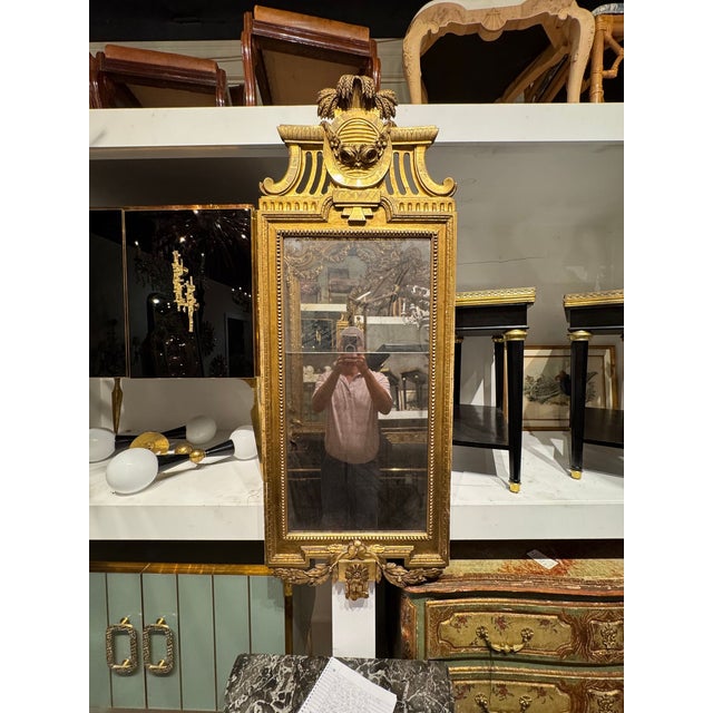 Neoclassical 19th C. Swedish Neoclassical Giltwood Mirror For Sale - Image 3 of 6
