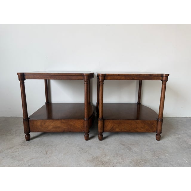 Vintage Baker Furniture Empire-Style Wood End Tables With Drawer – A Pair For Sale In Miami - Image 6 of 18