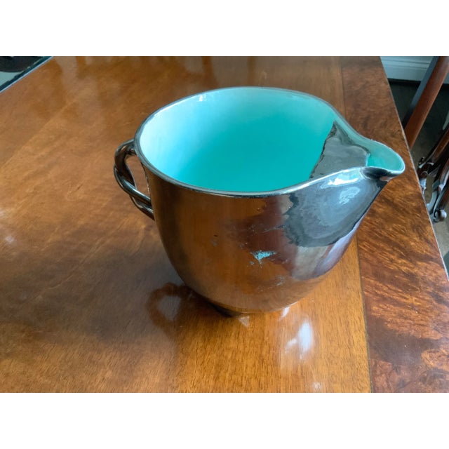 1950s Hazel Hannell Silver Glaze Pottery Pitcher For Sale - Image 4 of 9