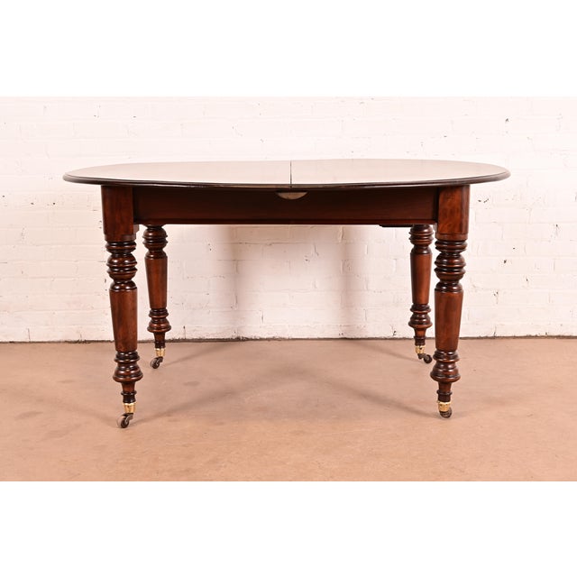 An outstanding Ralph Lauren style antique Victorian or American Empire extension dining table In the manner of R.J. Horner...