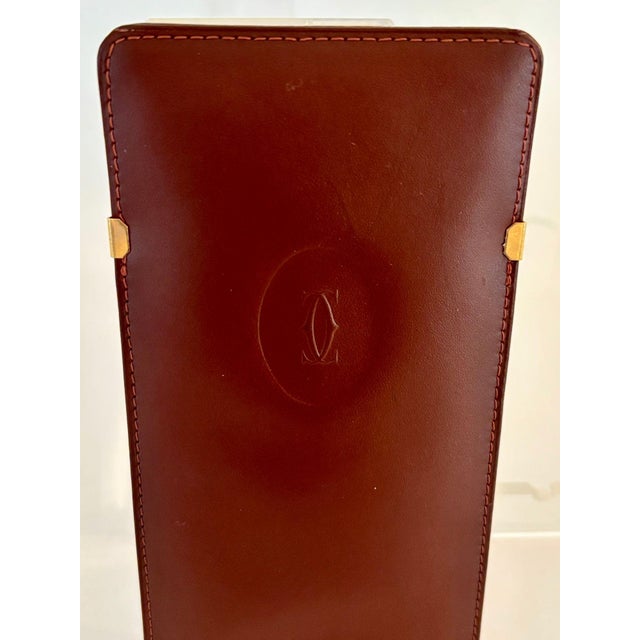 French Cartier Burgundy Leather Eyewear Case Made in France 1980s For Sale - Image 3 of 14