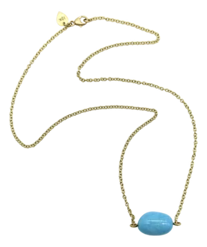 1990s 18k Gold Me & Ro Vintage Turquoise Bead Necklace