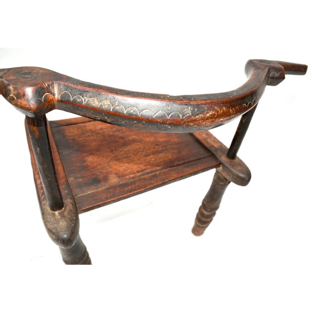 Wood Antique African Senufo Carved Hardwood Chair For Sale - Image 7 of 9