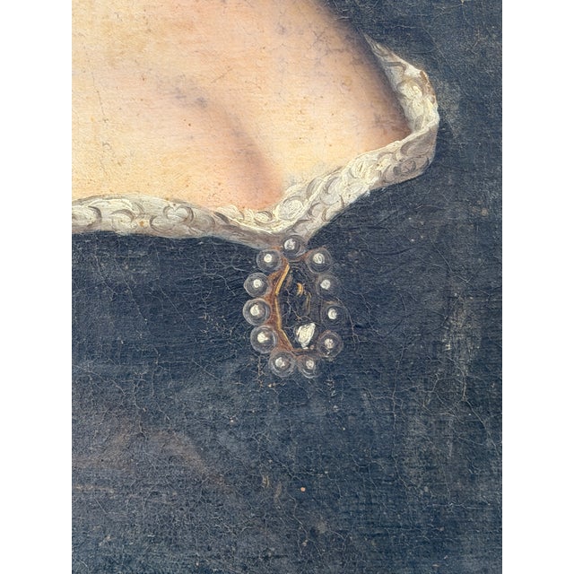 Unknown, Portrait of a Noblewoman, 1800s, Oil on Canvas For Sale - Image 3 of 7