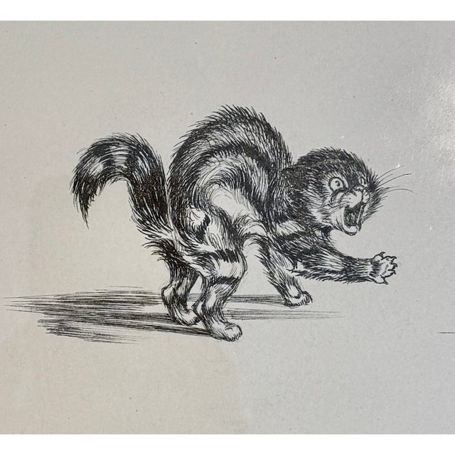 Mid-Century Modern Framed Original Illustration, Dog and Cat, Palm Beach Artist Vincenzo Zito, 1950s For Sale - Image 3 of 7