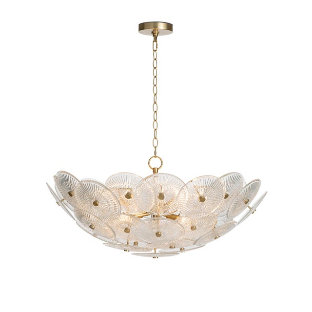 Glass Holly Glass Disc Chandelier, Clear For Sale - Image 7 of 7