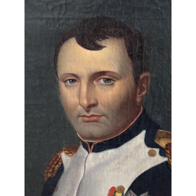 After Jacques-Louis David, Portrait of Napoleon I, 19th Century, Oil Painting on Canvas, Framed For Sale - Image 7 of 12
