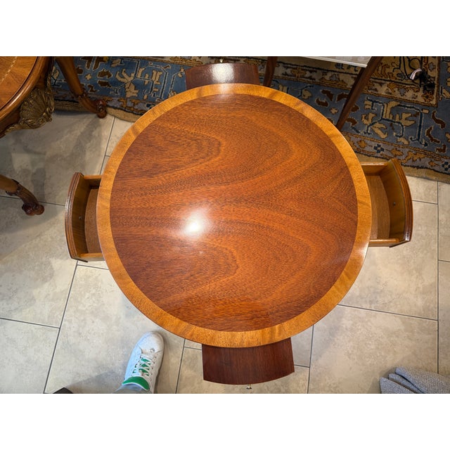 Baker Furniture Company Baker Furniture Neo Classic Mahogany and Satinwood Inlaid Side Table For Sale - Image 4 of 10