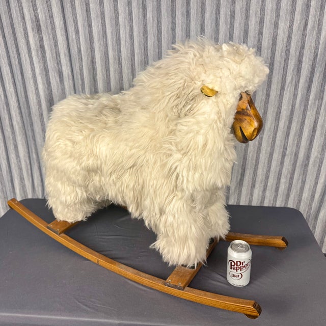 Wood Mid-Century Style Child's Rocking Sheep #1 For Sale - Image 7 of 10