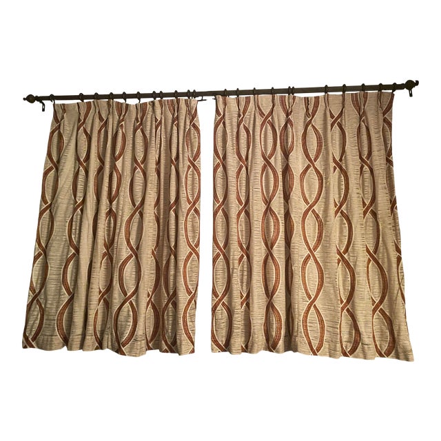 1960s Mid Century Modern Woven Drapes a Pair Chairish