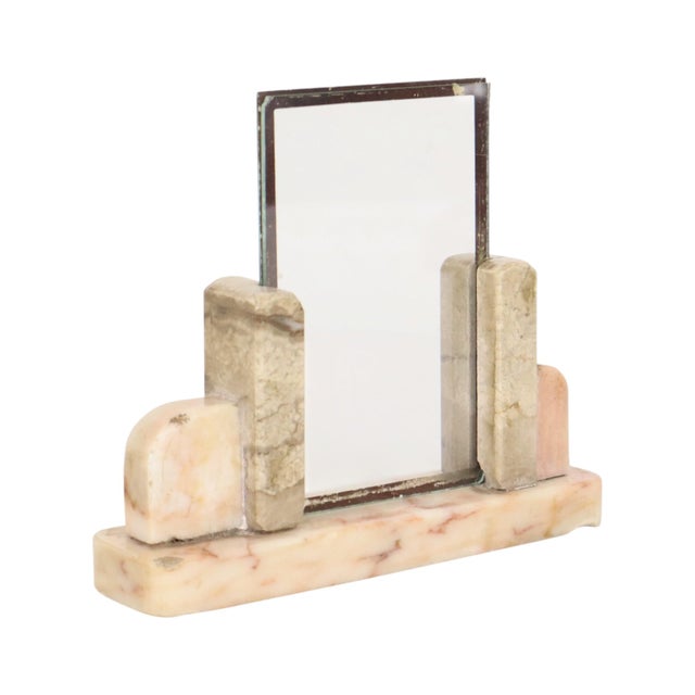 Small Art Deco Photo Frame in Marble, Glass and Mirrored Border, 1930s For Sale - Image 10 of 15
