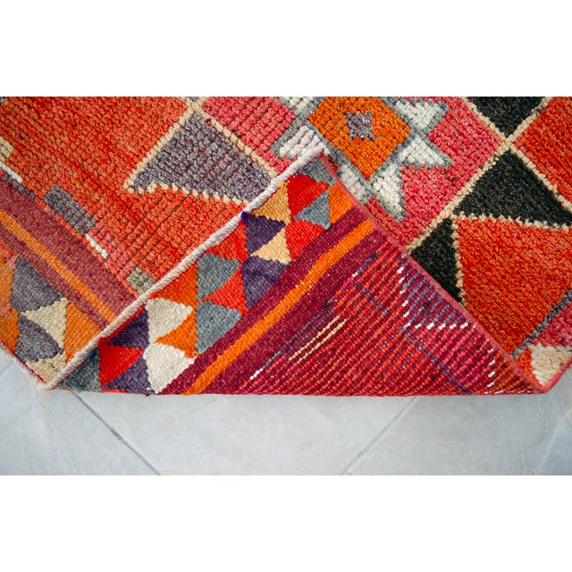 3x10 Ft Vintage Hand-Knotted Tribal Hallway Decor Ancient Alien Motif Rug for Hallway Kitchen Decor Turkish Rug Runner For Sale - Image 14 of 15