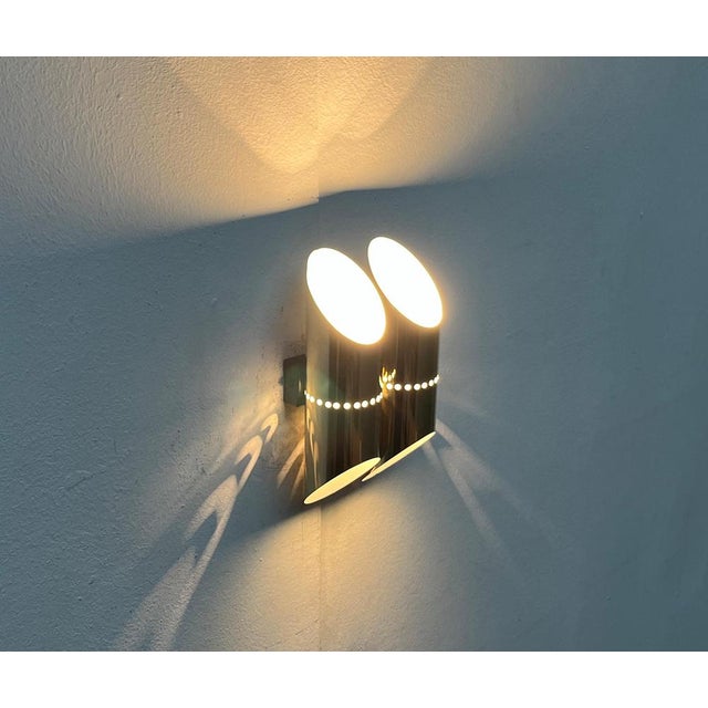 Mid-Century Modern Mid-Century German Space Age Wall Lamp in Brass, 1960s For Sale - Image 3 of 18