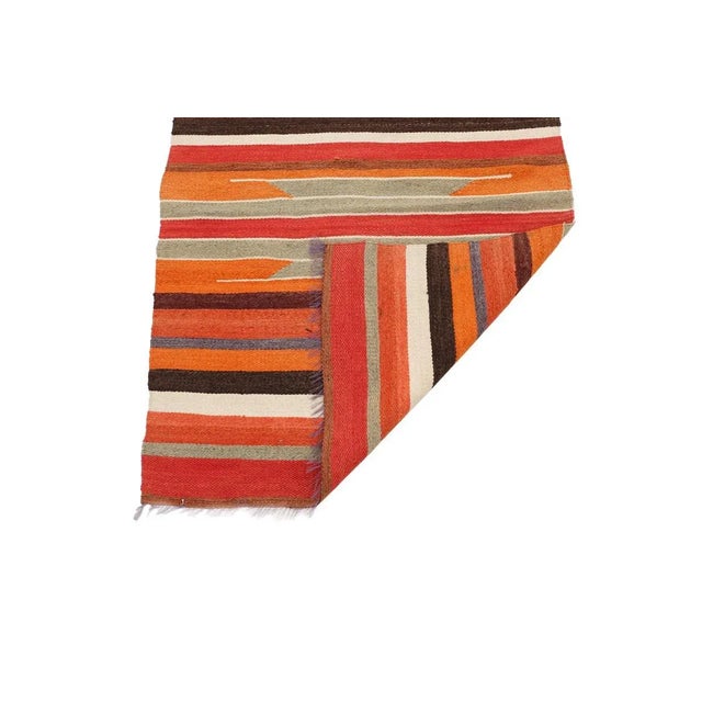 Mid 20th Century Mid 20th Century Vintage Striped Kilim Runner For Sale - Image 5 of 7