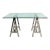 Williams Sonoma Home "Mason" Sawhorse Glass Top Table/Writing Desk For Sale