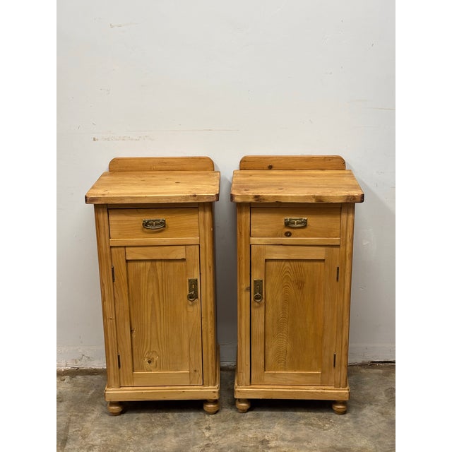 Rustic European Early 20th Century European Pine Nightstands For Sale - Image 3 of 10