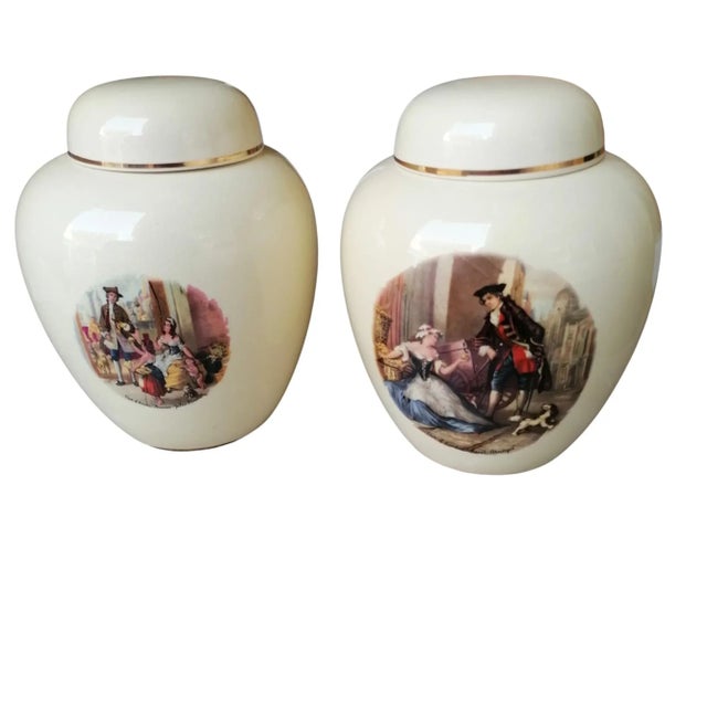 1920s Crown Devon Fieldings Porcelain Potiches, 1920s, Set of 2 For Sale - Image 5 of 9
