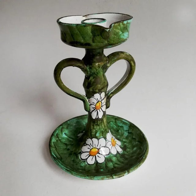 1950s Mid-Century Italian Ceramic Candleholder For Sale - Image 5 of 5
