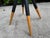Brown Vintage Sculptural Four-Prong Drink Table in Hardwood and Black Metal For Sale - Image 8 of 12
