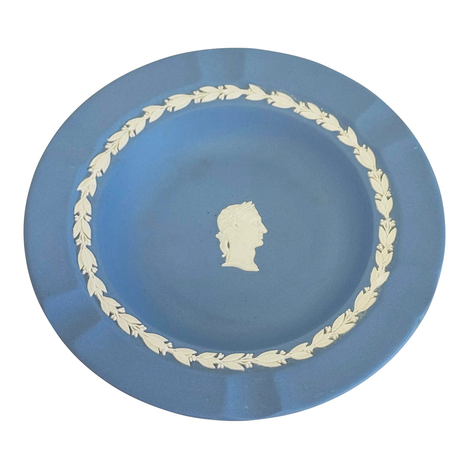 Vintage Wedgwood Blue Jasperware Julius Caesar Motif Ashtray | Chairish