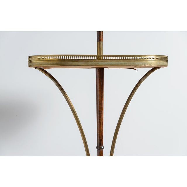 1960s French Hollywood Regency Brass Gallery Bouillotte Table Floor Lamp For Sale In West Palm - Image 6 of 14