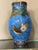Blue Meiji Japanese Cloisonne Enamel Vase With Quail, Insects, Fruit, and Flowers For Sale - Image 8 of 15