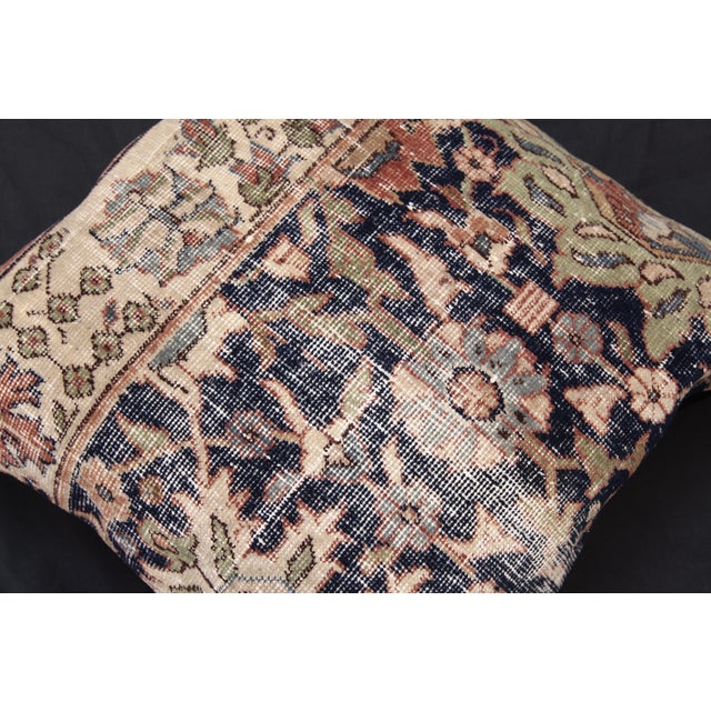 Handmade Navy Blue Rug Pillow Cover -20'' X 20'' For Sale - Image 11 of 13