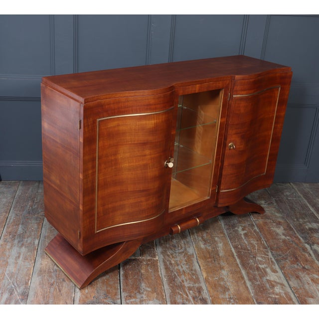Art Deco Walnut Sideboard with Glazed Display Cabinet, 1930 For Sale - Image 15 of 18