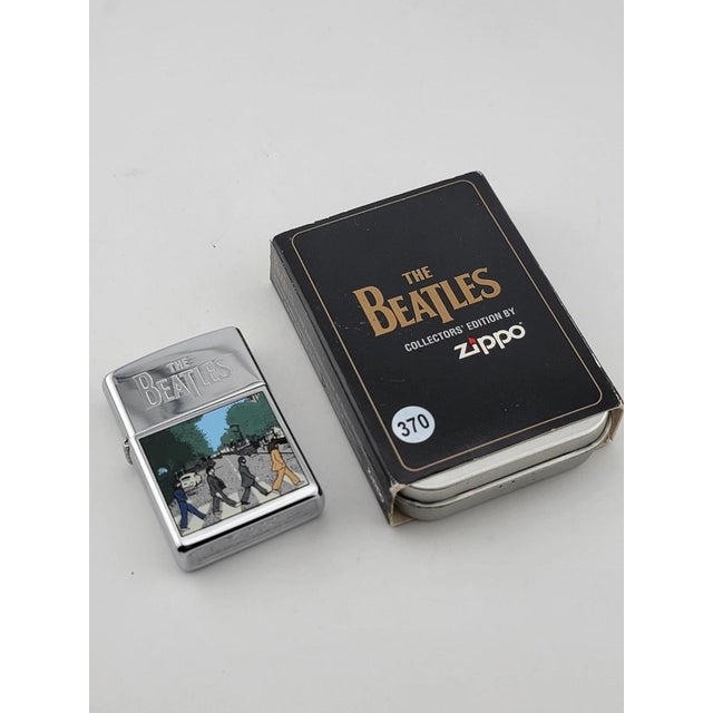 Silver Rare 1996 Retired Beatles Abbey Road Zippo Lighter. Appears To Be Unfired W Box For Sale - Image 8 of 12