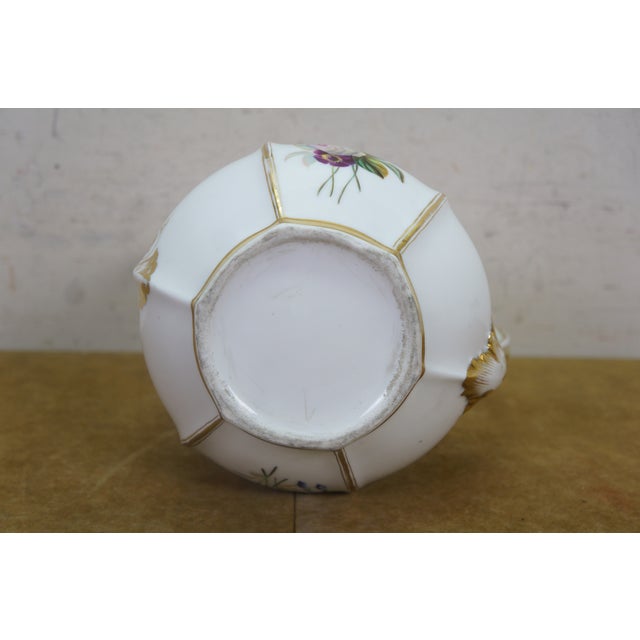 Antique 19th Century Porcelain Scrolled Gold Floral Acanthus Serving Pitcher Jug For Sale - Image 11 of 12