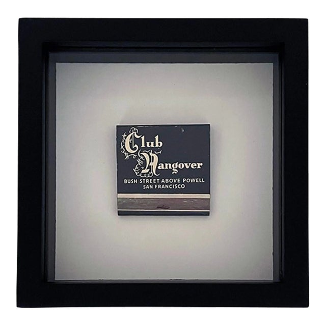 Vintage Framed Matchbook From Club Hangover in San Francisco For Sale