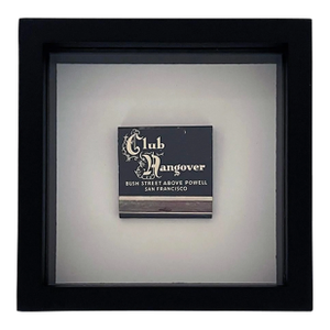 Vintage Framed Matchbook From Club Hangover in San Francisco