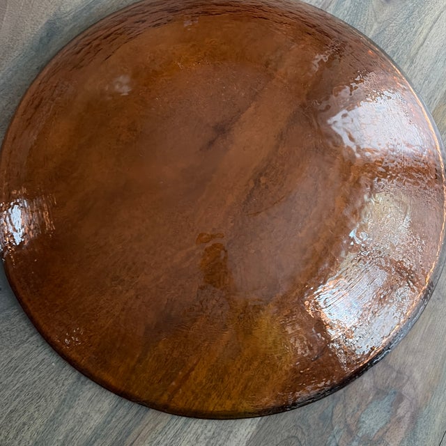 2010s Attributed to Fire & Light. "Zen" 17” Centerpiece Bowl in Copper Recycled Glass Very Zen Bowl Masterpiece Item for Collectors. A Statement Piece. For Sale - Image 5 of 12