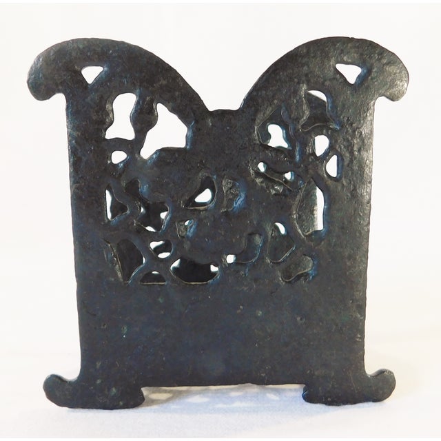 Vintage Mid Century Figural Nude Woman Cast Metal Napkin or Letter Holder For Sale - Image 9 of 12