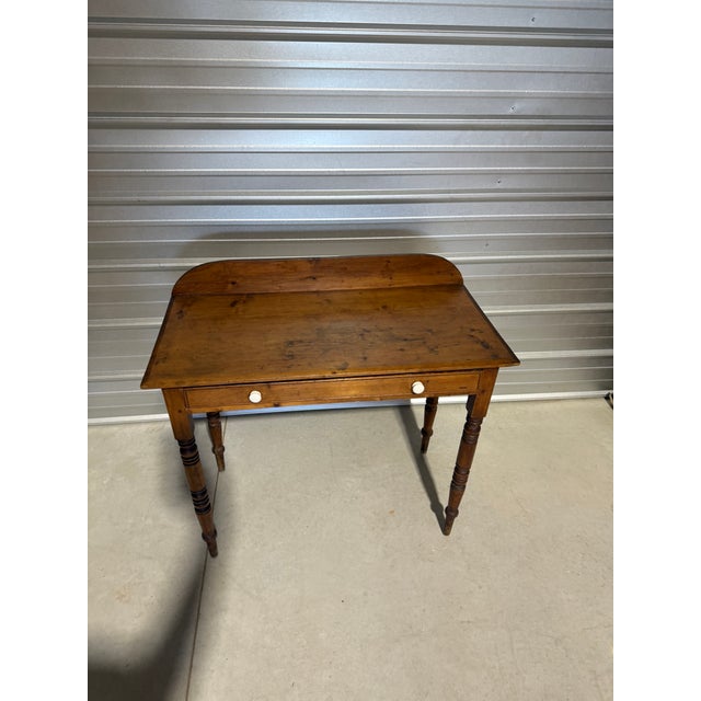 Antique Pine Wash Stand / Desk With Drawer and Lip From England For Sale - Image 6 of 18