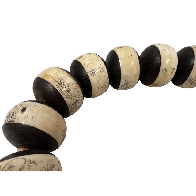 Mid 20th Century Buddhist Rosary of 18 Large Bone Beads For Sale - Image 4 of 8