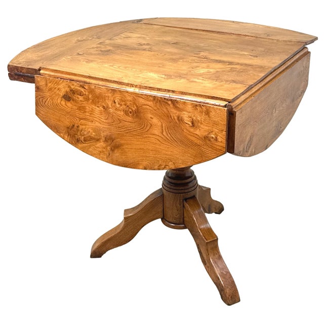 French Provincial Elm Dropleaf Centre Table, 1850s For Sale - Image 4 of 13