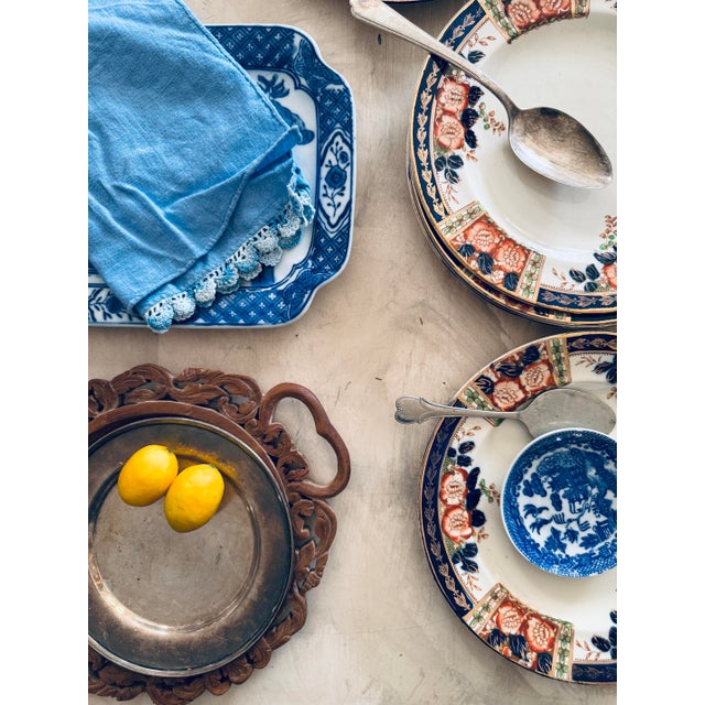 A richly detailed set of five antique plates manufactured by Windsor China Works, produced under the trade name Windsor...