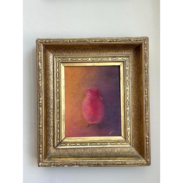 Mid-Century Modern Vintage Boho Original Abstract Expressionist Still Life on Canvas For Sale - Image 3 of 12