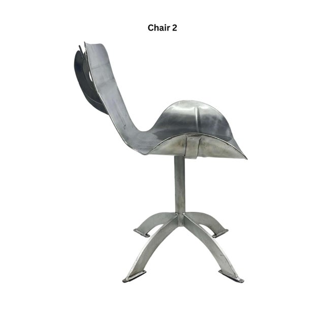 1960s Post Modern Metal Sculptural Chair (Set of 2) For Sale - Image 10 of 12