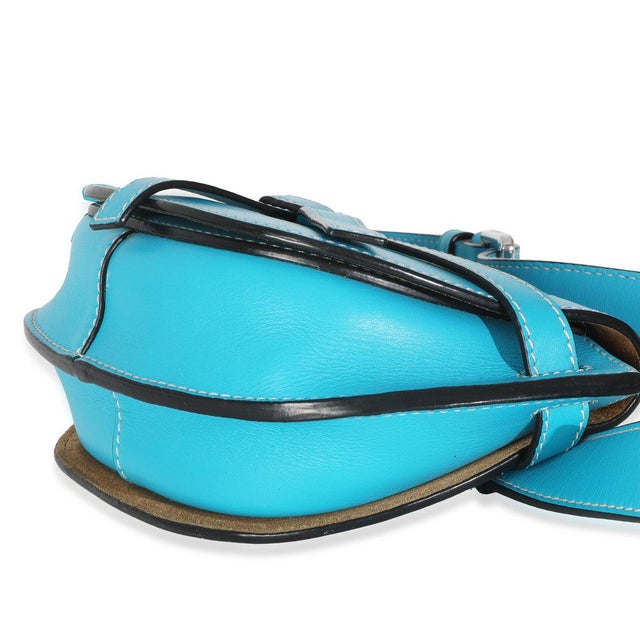 Animal Skin Blue Calfskin Mini Gate Belt Bag For Sale - Image 7 of 8