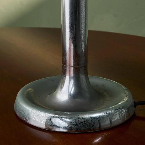 Gray Large Table Lamp with Shade and Chrome-Plated Metal Base by Heinz F.W. Stahl for Hillebrand, Germany, 1960s For Sale - Image 8 of 11
