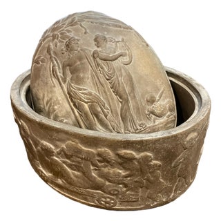 Late 19th Century Manifattura Di Signa Terracotta Box- Classical motif- ITALY For Sale