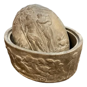 Late 19th Century Manifattura Di Signa Terracotta Box- Classical motif- ITALY