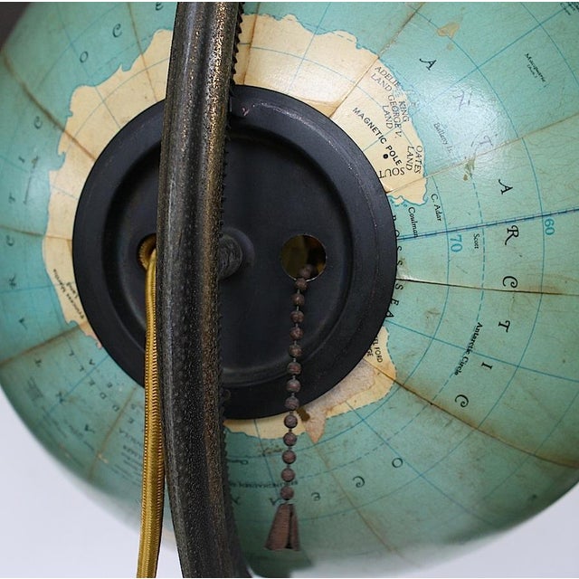 Vintage 1940s World Globe on Duncan Phyffe Style Floor Stand For Sale - Image 13 of 17