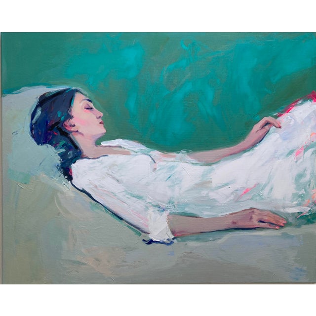 This painting symbolizes the balance between stillness and movement. The figure remains motionless, sleeping, calm while...