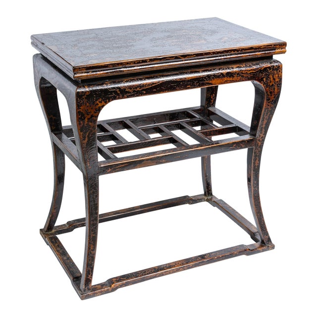 Chinese Pair Chinese Ming Style Two Tier Lacquered High Side Table For Sale - Image 3 of 13